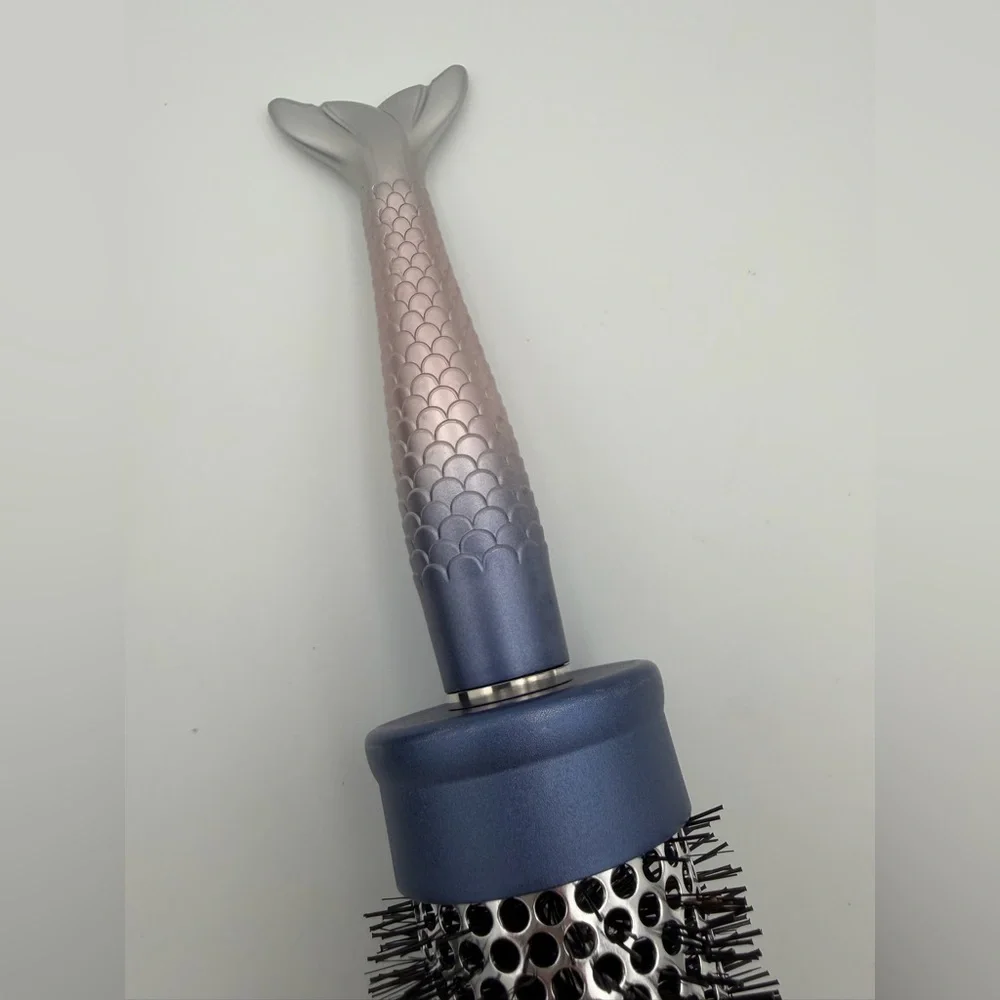 NEW Round Blowout Brush 2.4 inch Barrel Fishtail Ergonomic Handle ceramic
